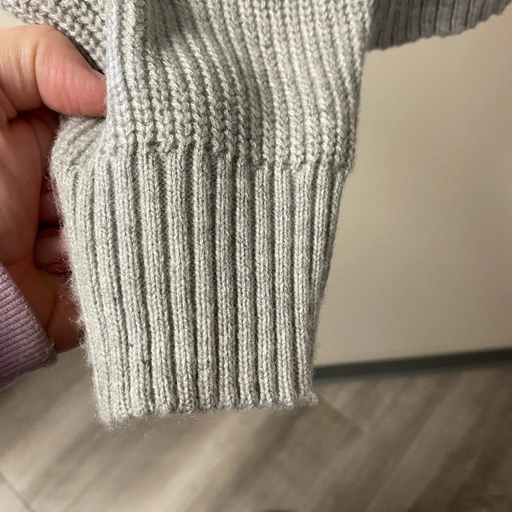 Gray Pearl Embellished Women's Sweater